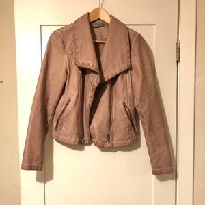 Rose faux leather jacket